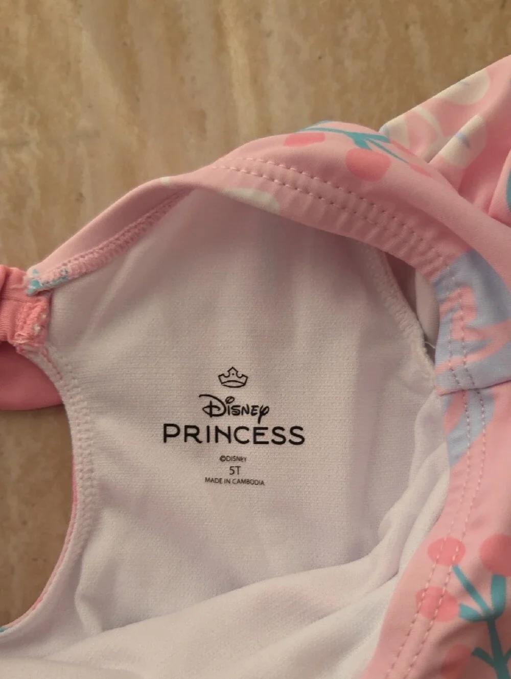 Disney Pink Floral Princess Long-Sleeve One-Piece